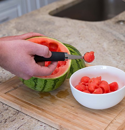 Internet's Best Stainless Steel Melon Baller with Rubber Grip | Watermelon Tool | Durable | Easy Grip