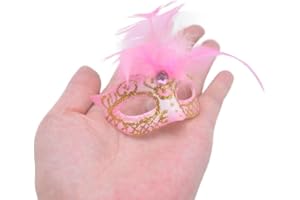 Yiseng Mini Masquerade Mask Party Decorations 12pcs Pack Luxury Feather Mardi Gras Small Venetian Mask Decor Party Favors