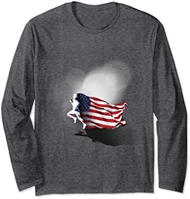Unisex American Flag Running Hobbie Funny T-Shirt Cool Runner Gift Small Dark Heather