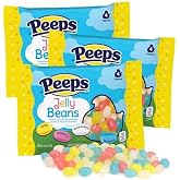 Peeps Jelly Beans, Marshmallow and Fruit Flavored, 4 Ounce Bags, Pack of 3, Easter Basket Stuffers and Candy Egg Fillers