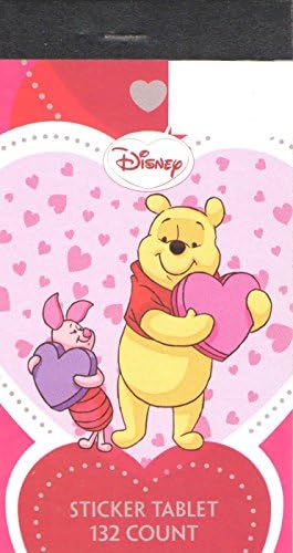 Disney Winnie the Pooh Valentine Sticker Book ~ Pooh and Piglet Holding Hearts (132 Stickers)