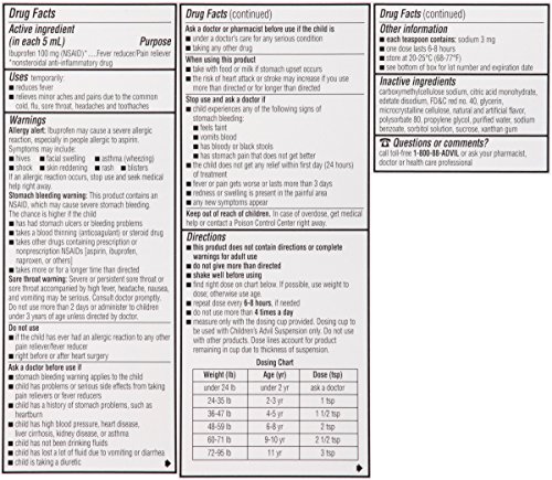 image for Advil Children's Fever Reducer/Pain Reliever, 100mg Ibuprofen (Bubble 