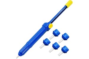 HZY Solder Sucker No Clog Desoldering Pump Electric Soldering Iron Auxiliary Tool for Solder Removing with 5 Pcs Replaceable Suckers, Vacuum Pump Desoldering Tool Sodering Pump Strong Suction Remover
