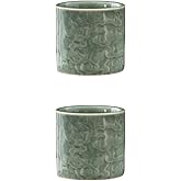 Dicmracy Ceramic Espresso Cups Set of 2 or 4-3oz Demitasse Cups for Coffee & Tea, No Handles, Durable & Dishwasher Safe (green, 2)