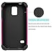 Tekcoo Galaxy S5 Case, [Tmajor] Sturdy [Hot Pink/Black] Shock Absorbing Hybrid Rubber Plastic Impact Defender Rugged Slim Hard Case Cover Bumper for Samsung Galaxy S5 S V I9600 GS5 All Carriers