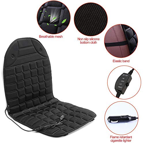 Womdee Heated Car Seat Cushion, DC 12V Heated Car Seat Cover with Intelligent Temperature Controller & Timer Setting - Nonslip Car Seat Warmer â€" Universal Fit for Auto Supplies Home Office Chair - Thumbnail 5