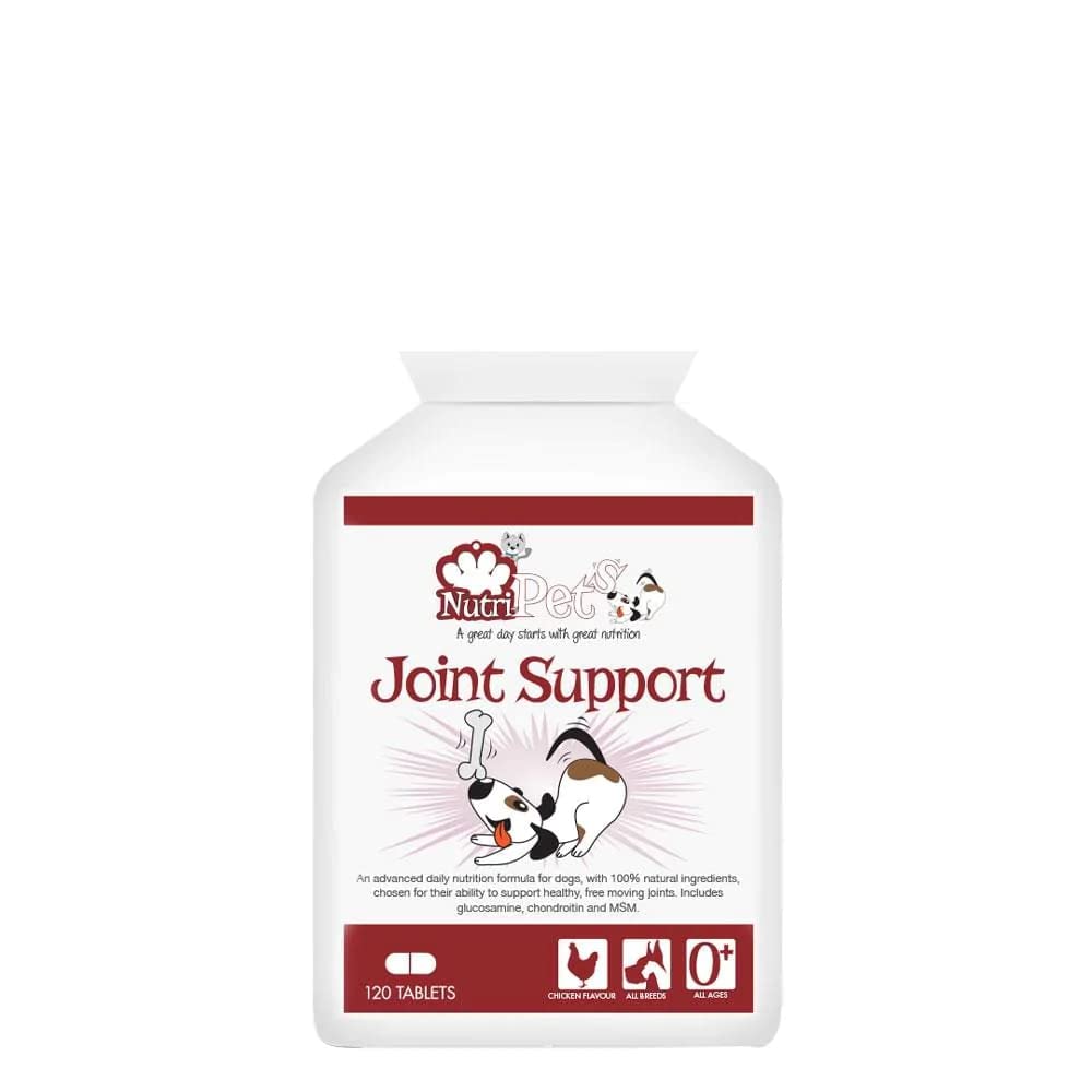 Nutri-Pets Joint Support for Dogs – Premium Hip & Joint Supplement with Glucosamine, Chondroitin, MSM, Curcumin & Hyaluronic Acid – 120 Tablets – Up to 120 Days Supply