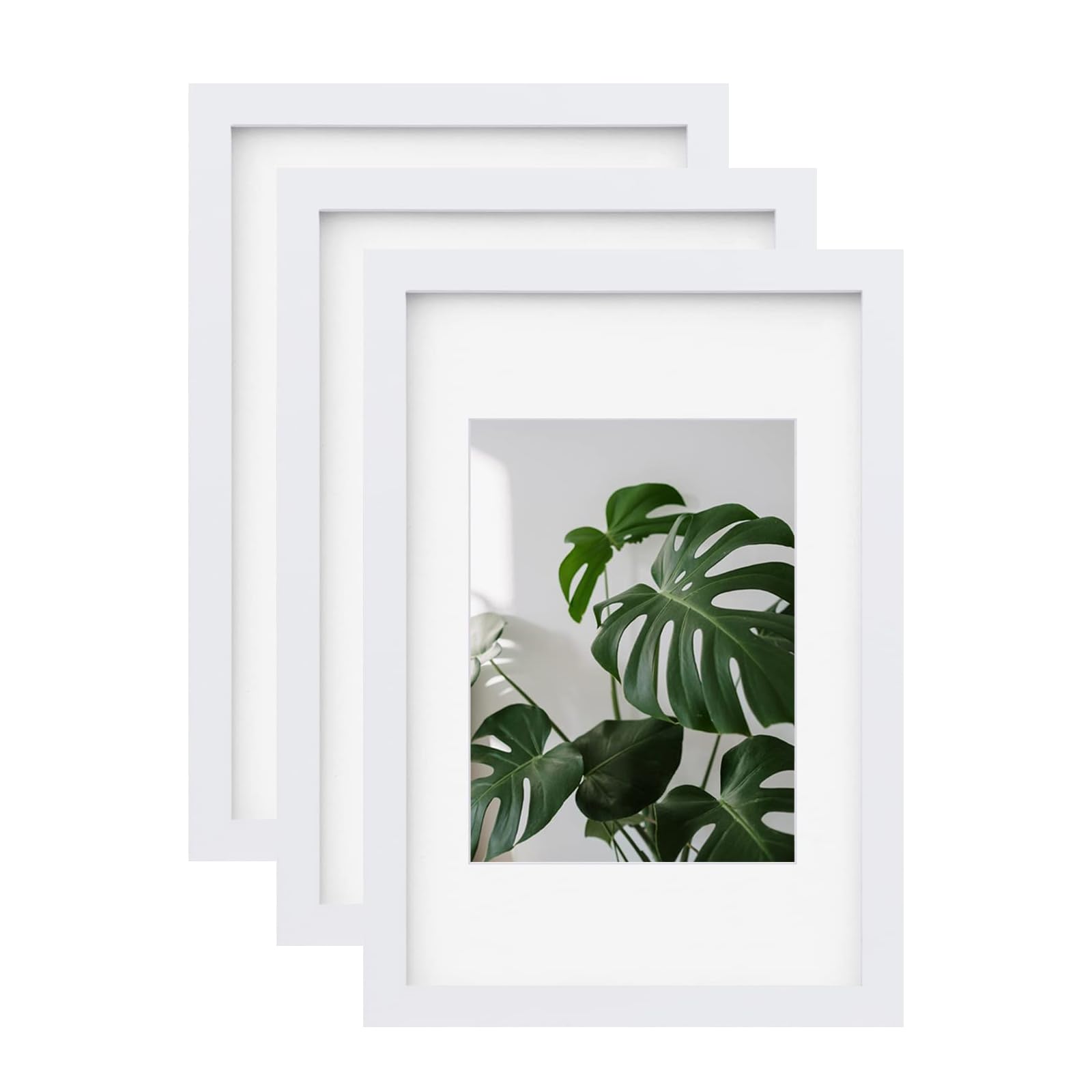 EGOFINE 12x8 Photo Frames White Set of 3, Wood Picture Frames with Acrylic Glass, Tabletop and Wall Mounting Display — image 1