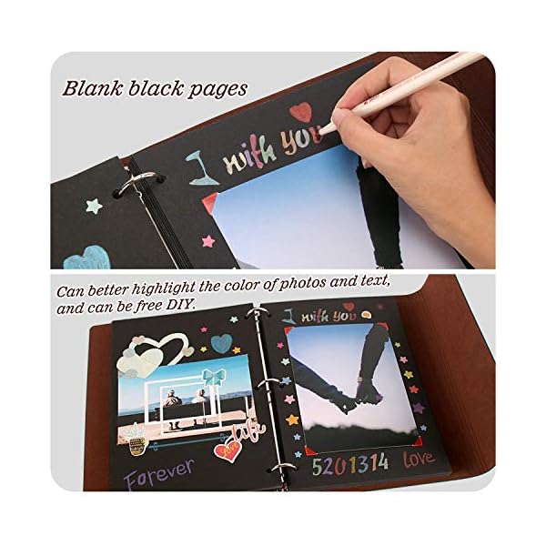 Xiujuan Album Fotografico Pagine Nere Scrapbooking Album Foto Ricordi Fai Da Te Fotografie In Pelle Regali Natale San Valentino Idee Regalo Di