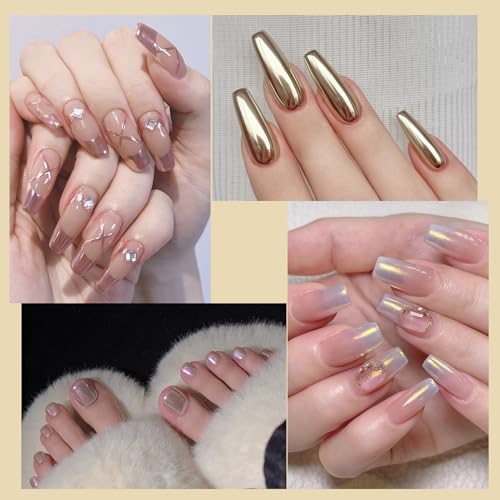 Artdone 16Jars Chrome Nail Powder Magic White Pearl Kit Mirror Effect Silver Metallic Holographic Dip Nail Powder for Resin Craft & Nail Art Fimo, Decoration Iridescent Aurora Mermaid Pigment