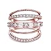 CRARINE Women Statement Promise Ring Pave Zirconia Fashion Knuckle Rings Eternity Ring Wedding Band Plated Rose Gold
