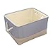 TheWarmHome Decorative Basket Rectangular Fabric Storage Bin Organizer Basket with Handles for Clothes Storage (Blue Strip, 15.7L*11.8W*8.3H)