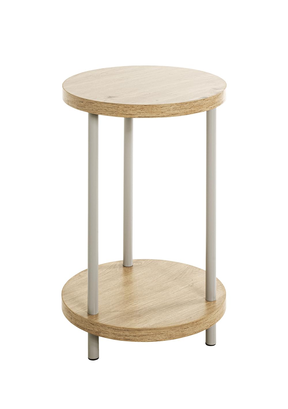 HAKU End Table light oak, cashmere grey, MDF, Metal - Dim.: H 50 x Ø 30 cm, Style: Modern