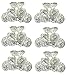 Set of 6 Mini Jaw Clips Claw Clips Silver White Bridal Hair Clips LPW-1-6
