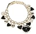 Anne Klein Women's AK/1326CHRM Black Enamel Gold-Tone Heart Charm Bracelet Watch