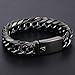 Trendsmax 16mm Mens Chain Rombo Double Curb Cuban Link Black Tone 316L Stainless Steel Bracelet 7-11inch