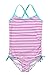 ALove Big Girls One Piece Striped Swimsuit Cross Back Swimming Costume