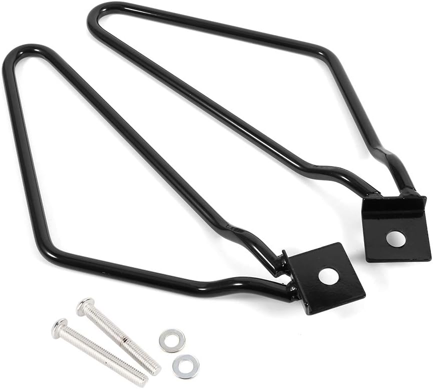 Keenso Chrome Plated Saddlebag Bracket Support, Iron, Black for XL883/1200 HD1450/1584, default