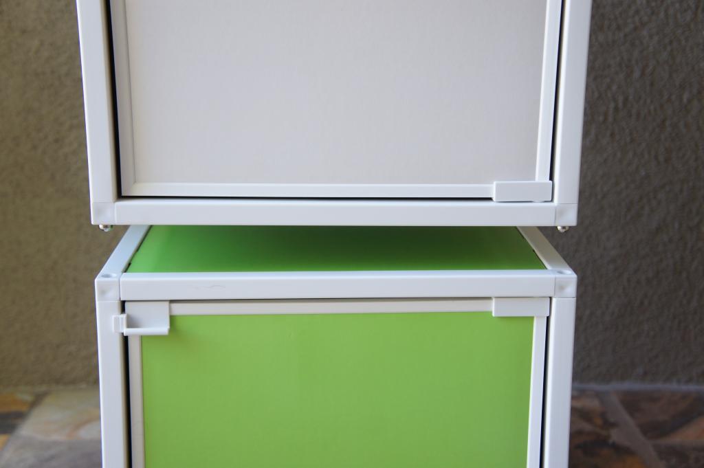 Way Basics Eco Stackable Box Storage Cube with Door, White