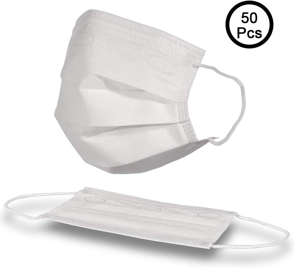 50 pcs, Masks for dust protection 2 PLY Disposable Face Masks - with Elastic Ear Loop Disposable Dust & Filter Safety Mask (50 pieces)