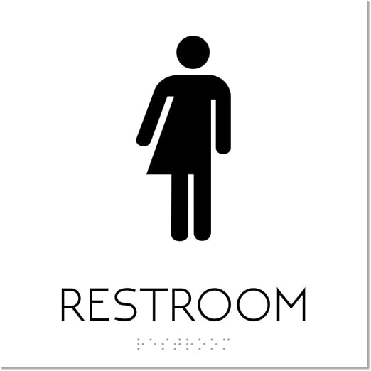 Amazon.com : Gender Neutral Restroom Sign 8" x 8" with Braille - ADA
