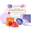 Comfyflow - Reusable Period Care Pack - Menstrual Cup and Discs with String, Ring, and Carrying Pouch - Comfort-Fit Design - Includes E-Book Guide - 5 Pack