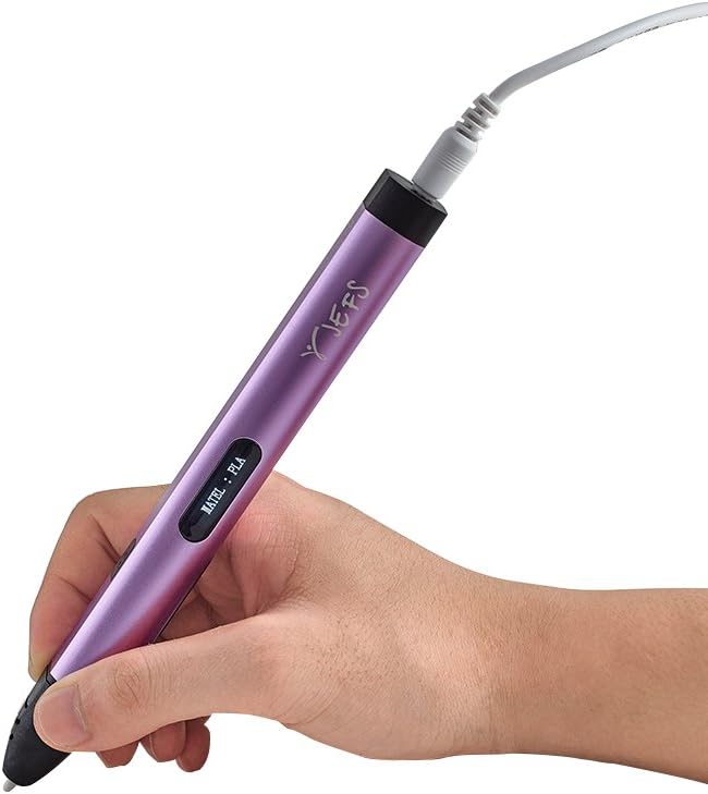 Jefs 3D Pen & 15 Filaments PLA 1,75mm Set Drawing Intelligent Printing Pen Gifts Toys for Boys Girls Modern Arts Crafts with OLED Display 2 Free Filament Refills Model JR7 Normal Temperature
