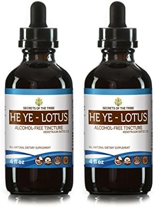 He Ye - Lotus Tincture Alcohol-FREE Liquid Extract, Organic (Nelumbo Nucifera) Dried Leaf (2x4 FL OZ)