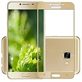 Samsung Galaxy C9 Pro Screen Protector,Full Coverage Tempered Glass(Full Cover),Premium Oil Resistant Coated Glass Screen Protector (Gold Full Screen Protector)