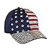 Something Special USA Bling Baseball Cap, Sparkle Rhinestone American Flag Hat, Adjustable Size Navy Blue