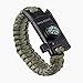 Paracord Survival Bracelet 500 LB - Hiking Gear Travelling Camping Gear Kit - Parachute Rope Bracelet,Compass Stone,Stainless Fire Scrapper,Flint Fire Starter,Survival Knife,Whistle (Green Reguler)