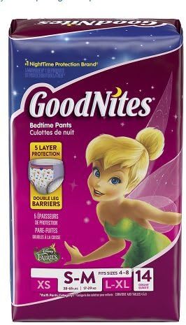 2 Pack of GoodNites Bedwetting Underwear for Girls, Small/Medium (35-65 lbs), 14 Each