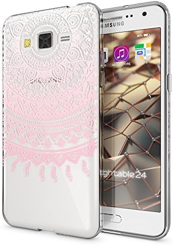 NALIA Case compatible with Samsung Galaxy Grand Prime, Pattern Design Smart-Phone Cover, Ultra-Thin Silicone Back Protector Soft Skin, Flexible Crystal Shock-Proof Bumper, Designs:Mandala Pink