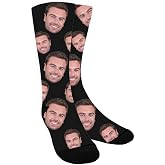 ShineSand Custom Face Socks with Picture, Personalized Socks with Photo Customized Unisex Funny Crew Sock Gifts for Men Women