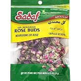 Sadaf Rose Buds - Gol Mohamadi - Dried Rose Buds for Tea and Food Enhacing - Natural Dried Petals - Kosher - 0.75 Oz Resealable Bag