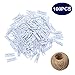 jijAcraft 100Pcs Clothespins with String, 1.4Inch Wooden Clothes Pins with 98Ft Jute Twine, Small Photo Clips, White Crafts Decor Clips, Clothespins for Baby Shower, Wedding, Birthday