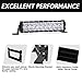 LED Light Bar, Autofeel 12 inch 68W Three Color Modes Spot and Flood Beam Combo Lights Dual Row Off Road Fog & Driving Light Bars for Jeep Ford Trucks Boat (Warm White/Amber/White)