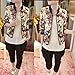 Orangesky Women Stand Collar Long Sleeve Zipper Floral Printed Bomber Jacket (S)