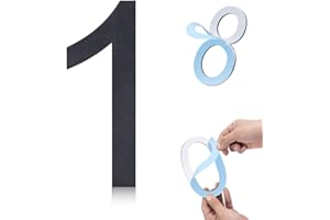 HOIUTER 6 Inch Self-adhesive House Numbers,Stainless Steel House Number for Outside,Big Modern House Numbers, Garden Door Address Numbers for House, 911 Visibility Signage (1)