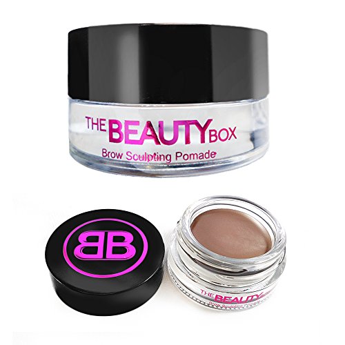 The Beauty Box Brow Sculpting Pomade, Smudge-Free, Waterproof Eyebrow Pomade, Fill and Texturize, 7 shades, 4g. (Soft Brown)