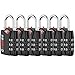 Forge Luggage Locks TSA Approved 6 Pack Black, Small Combination Lock with Zinc Alloy Body, Open Alert, Easy Read Dials, for Travel Suitcase, Bag, Backpack, Lockers.
