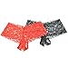 Angelina 2-Pair-Pack Sexy Lace Crotch-less Cheeky G3252 Small, 2-Pair-Pack Cheeky Red and Black