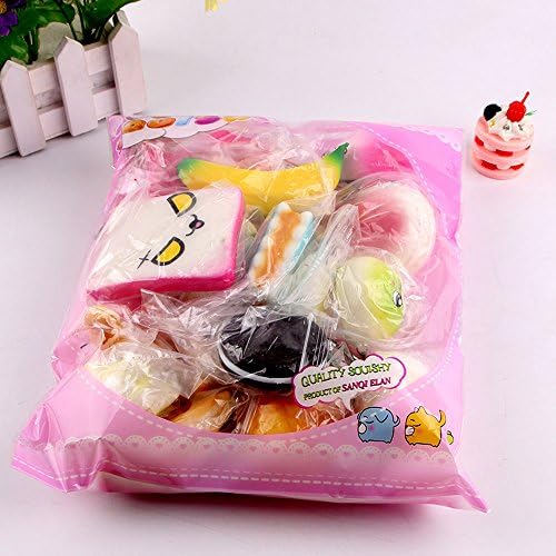 10pcs Challen Squishy Toy Soft Exquisite Medium Mini Soft Bread Scented Stress Relief Toy Soft Toy Kawaii Collection Slow Rising Toy Decompression SimulationToys Cure Toy for Kid Gift 2018 Toys