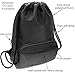 ButterFox Waterproof Fabric Drawstring Swim PE Gym Sports Pool Bag Cinch Sack Sackpack Backpack for Kids, Girls, Boys, Men and Women - Black