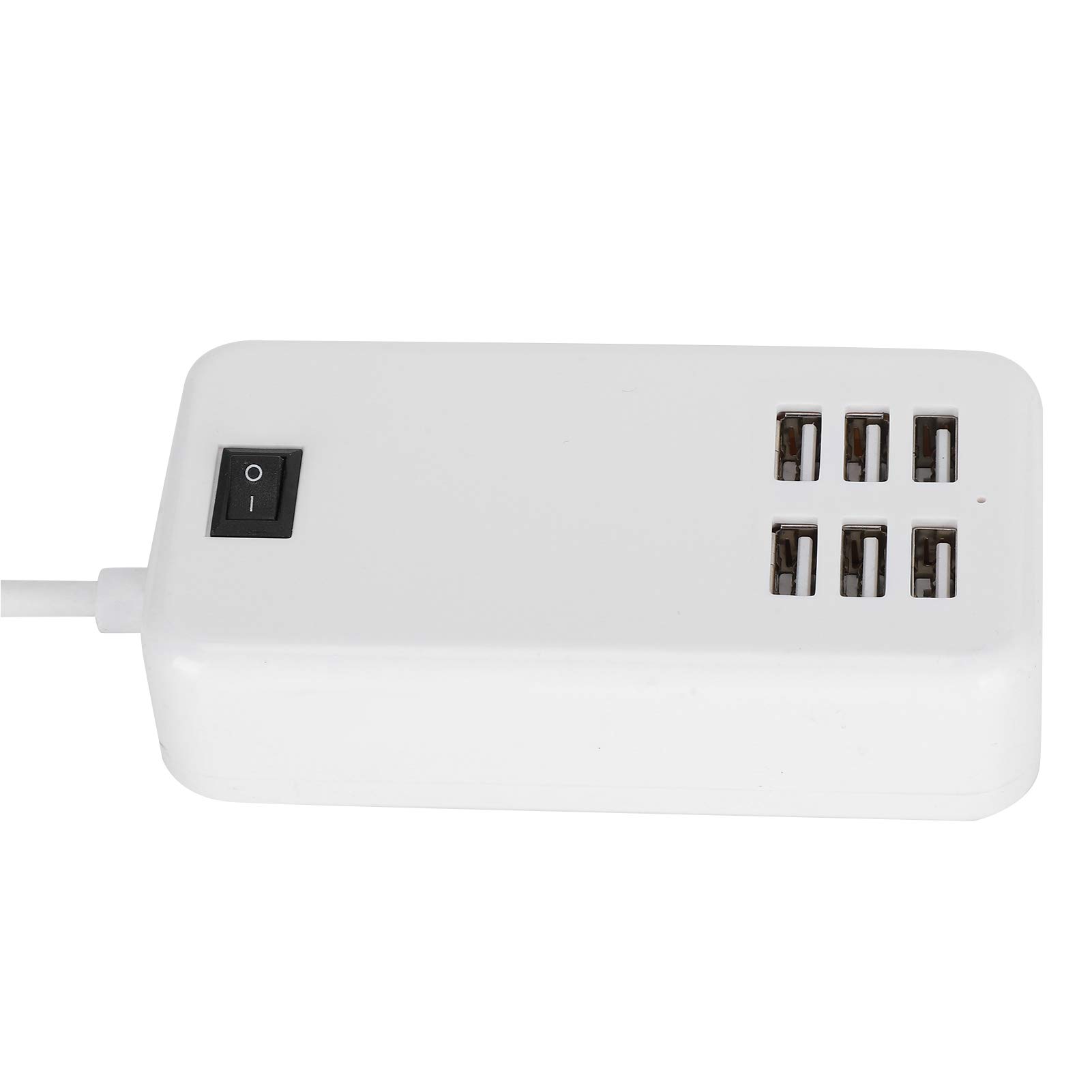 Multiple USB Charging Station, Charger Adapter 6 Port 30W USB Desktop Fast Charging Station Hub for Travel, Office, Family, Hotel (UK Plug)