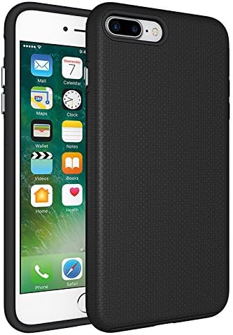 FUTLEX Back Cover Compatible with iPhone 8 Plus / 7 Plus Case, Rugged Raised Lip - Black