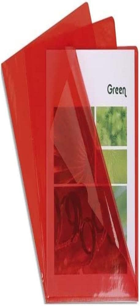 Exacompta - Ref 661275E - PVC Cut Flush Folder - Suitable for Holding A4 Documents, 0.1mm Clear PVC, Top & Right Openings, Cut Out for Easy Opening - Red (Bag of 100)