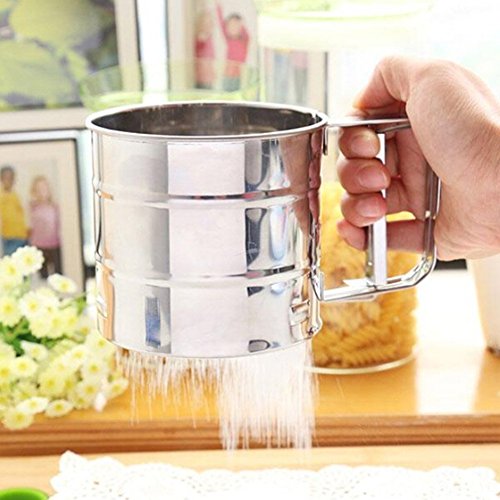 Malida Stainless Steel Flour Sifter/ Sieve, Handheld sifters small