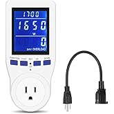 Power Meter Monitor,Watt Usage Meter Home Power Monitor Power Usage Meter Electricity Monitor Energy Monitor with Digital LCD Display Overload Protection