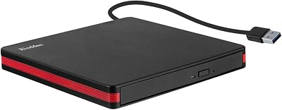 Rioddas USB 3.0 External CD DVD Drive RW Burner Slim Portable for Laptop PC Mac